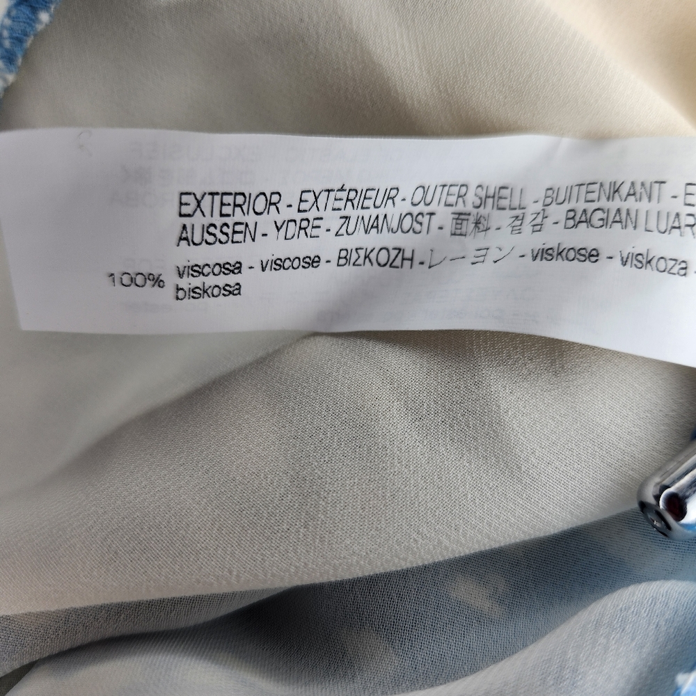 ZARA Blue and White Flowy Spring Dress‎ Size Medium - Picture 5 of 7